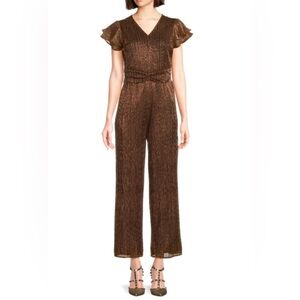 Nicole Miller bronze metallic Jumpsuit